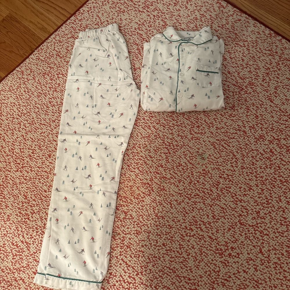 Kids Pajamas with Skiers Print